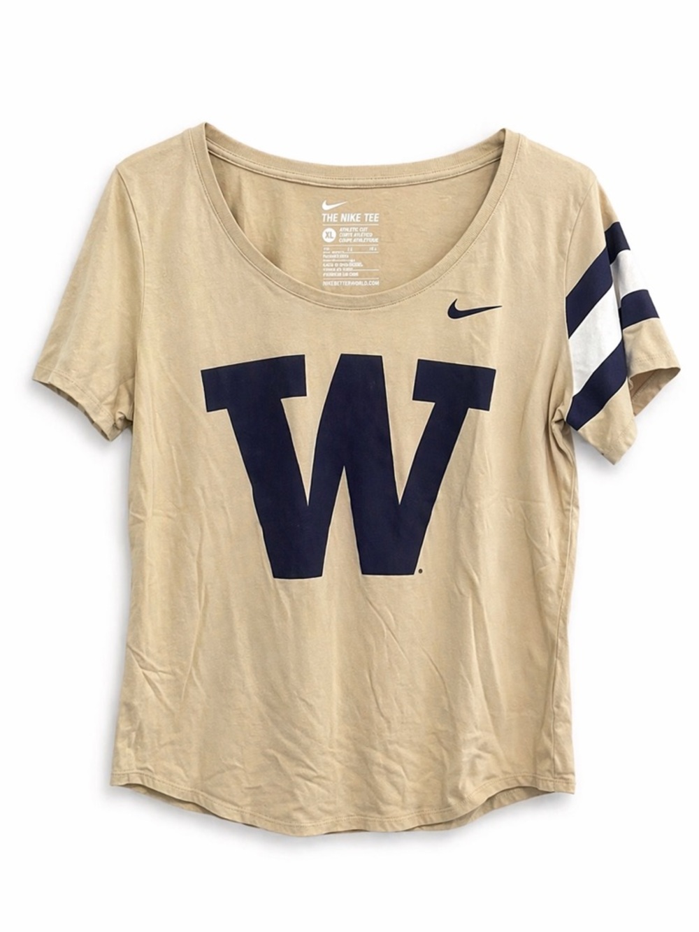 Nike University of Washington Women’s Tan Short Sleeve Tee XL
